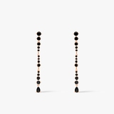 Kolczyki różowe złoto z czarnymi szafirami