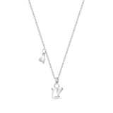 Naszyjnik srebrny z aniołkiem i sercem