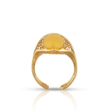 Pierścionek srebrny pozłacany z bursztynem