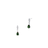 Kolczyki srebrne z zieloną cyrkonią