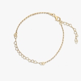 Bransoleta srebrna złocona z serduszkami