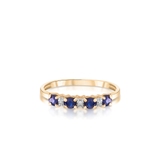 Pierścionek złoty z diamentami i szafirami