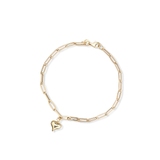 Bransoleta złota paper clip serce