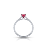 Pierścionek białe złoto z brylantami i rubinem