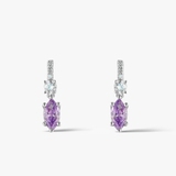 Kolczyki srebrne fioletowy krokus