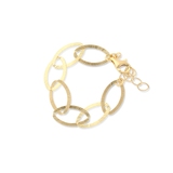 Bransoleta srebrna pozłacana elipsa