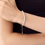 Bransoleta srebrna z perłami