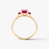 Pierścionek złoty z rubinami TRIO