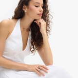 Pierścionek złoty Kwiaty Nocy Bratki