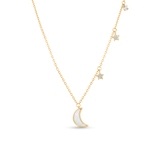 Naszyjnik srebrny pozłacany z masą perłową