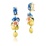 Kolczyki srebrne Kwiaty Nocy Cytrusy