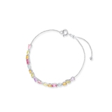 Bransoleta srebrna z kolorowymi kamieniami Mozaika