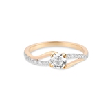 Pierścionek złoty bicolor z cyrkoniami