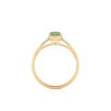 Pierścionek złoty bicolor ze szmaragdem i diamentami