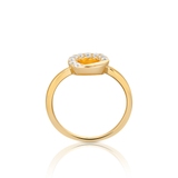 Pierścionek srebrny pozłacany z cyrkoniami