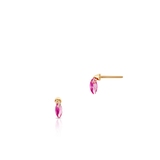 Kolczyki srebrne pozłacane z różowymi cyrkoniami