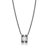 Naszyjnik srebrny czarne rodowanie METEORY