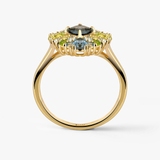 Pierścionek srebrny z topazami Szekspirowska