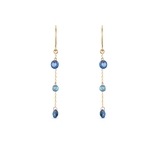 Kolczyki złote z niebieskimi cyrkoniami