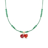 Naszyjnik sznurkowy z motywem wisienki