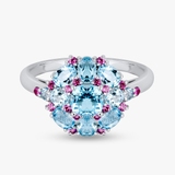 Pierścionek srebrny z topazami