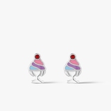 Kolczyki srebrne z emalią