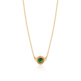 Naszyjnik srebrny pozłacany z malachitem