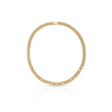 Naszyjnik złoty bicolor z brylantami