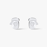 Kolczyki srebrne świąteczne rękawice