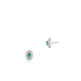 Kolczyki białe złoto z diamentami i szmaragdem