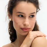 Ozdoba na twarz srebrna Follow