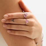 Pierścionek srebrny Kwiaty Nocy Wiśnia