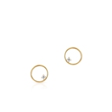 Kolczyki złote koła z cyrkonią