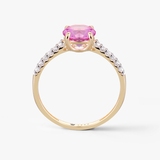 Pierścionek złoty z różowym szafirem Maria Antonina