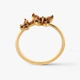 Pierścionek srebrny pozłacany z cyrkoniami