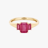 Pierścionek złoty z rubinami TRIO