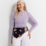 Chusta jedwabna Kwiaty Nocy Borówka