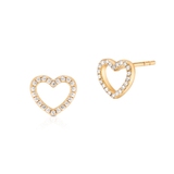 Kolczyki srebrne pozłacane serca z cyrkoniami