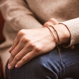 Bransoletka srebrna pozłacana z granatami