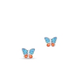 Kolczyki srebrne motyle z brokatem