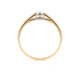 Pierścionek złoty bicolor z cyrkonią