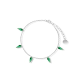 Bransoleta srebrna z zielonymi cyrkoniami