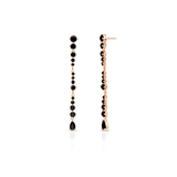 Kolczyki różowe złoto z czarnymi szafirami