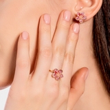 Kolczyki różowe złoto Kwiaty Nocy