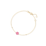 Bransoleta złota z różowym kwiatkiem