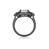 Pierścionek srebrny czarne rodowanie METEORY