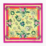 Chusta jedwabna Kwiaty Nocy Limonki