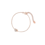 Bransoletka srebrna pozłacana serce z cyrkoniami