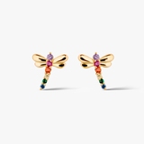 Kolczyki srebrne kolorowe ważki