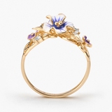 Pierścionek złoty Kwiaty Nocy Bratki